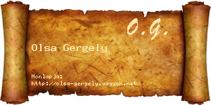 Olsa Gergely névjegykártya